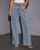 Wide-Leg Slimming Loose Floor-Length Jeanse