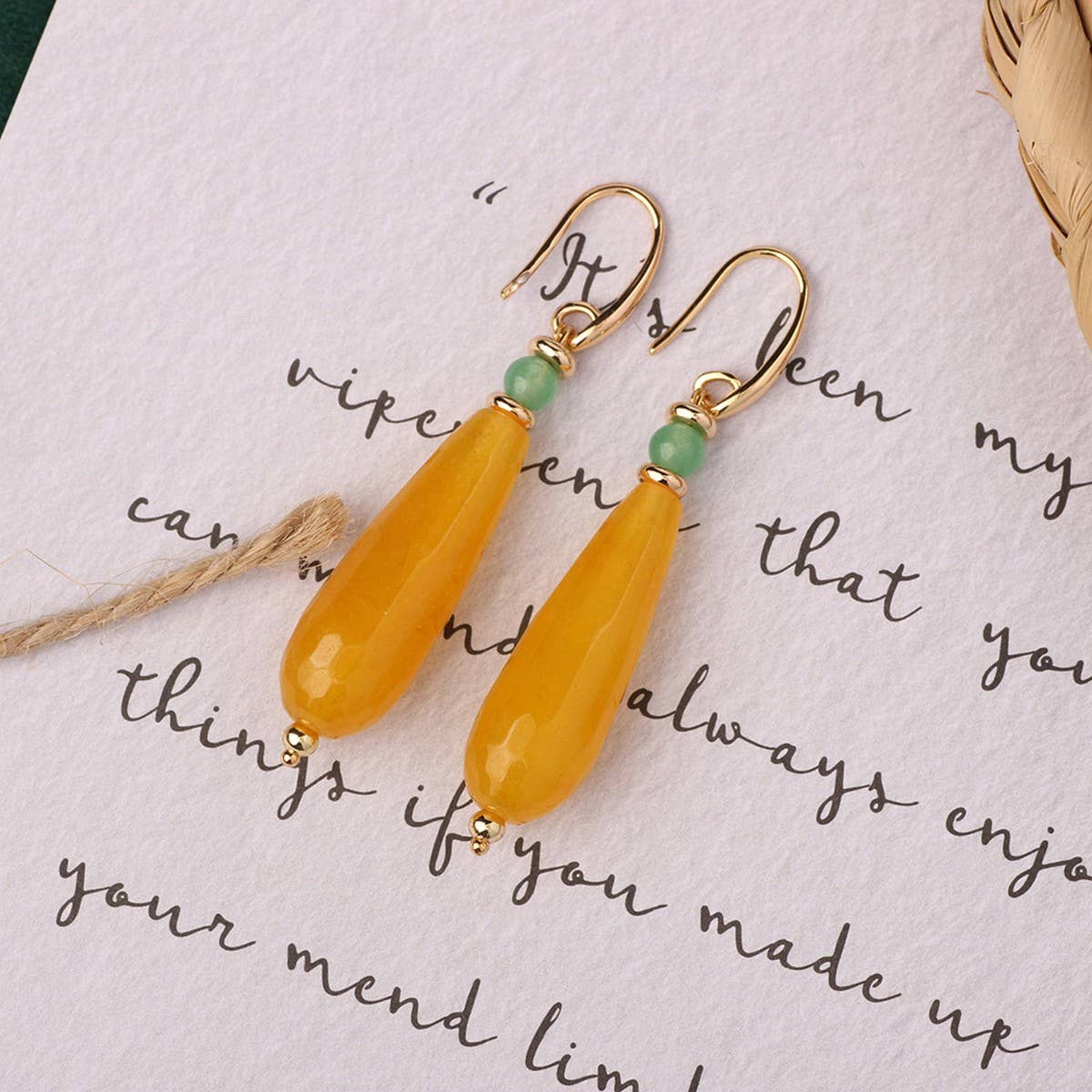 HIGH GRADE NATURAL STONE WOVEN COLORFUL EARRINGS_CWAJE3983