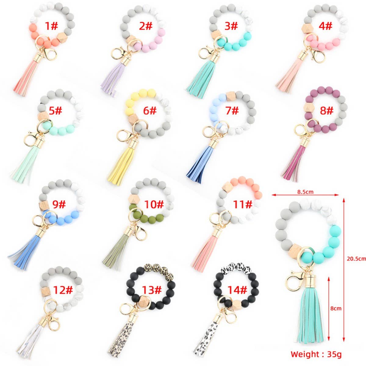 COLORFUL KEYCHAIN TASSEL BRACELET_CWAJE0655