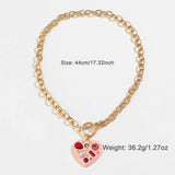 LOVE PEACH OIL PENDANT NECKLACE SET FOR WOMEN_CWAJE2911