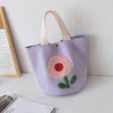 EMBROIDERED CANVAS LUNCH TOTE BAG FOR WOMEN_CWAB5596