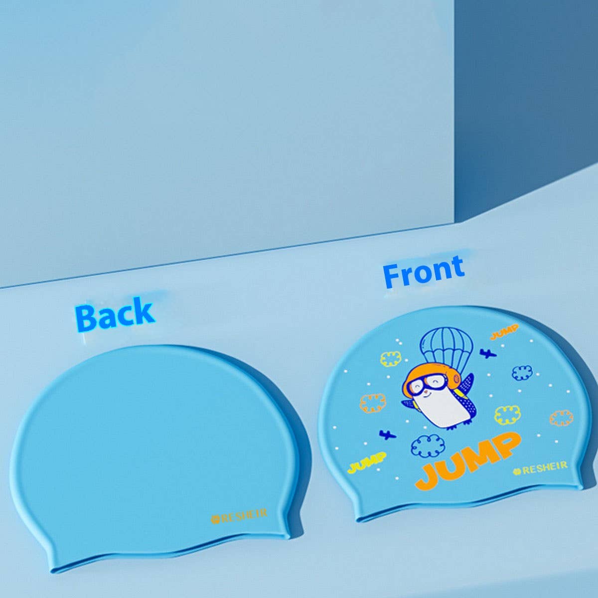 KIDS SILICONE SWIM CAP CUTE CARTOON COMFY FIT_CWMM6787
