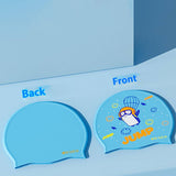 KIDS SILICONE SWIM CAP CUTE CARTOON COMFY FIT_CWMM6787