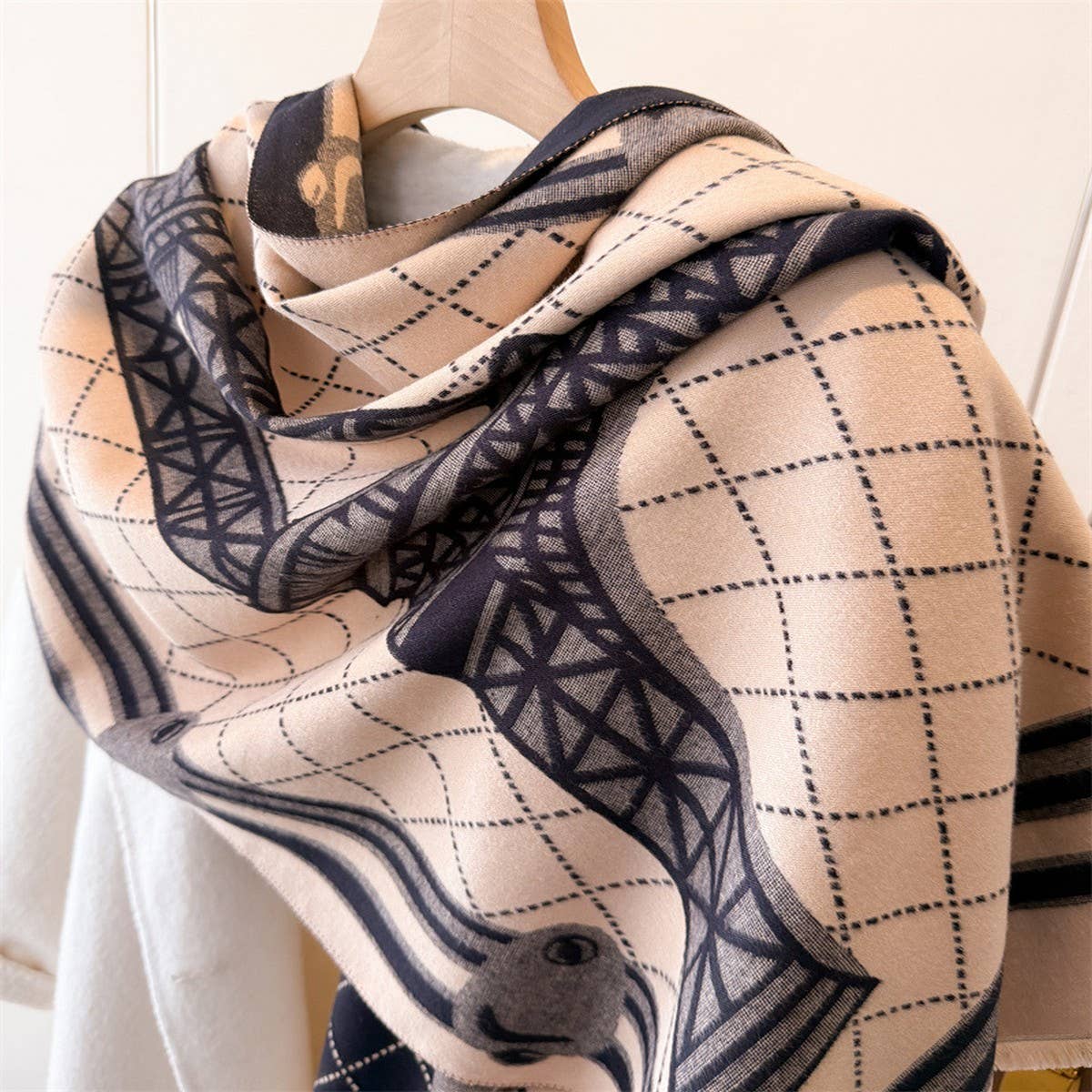 Colorblock Reversible Cashmere Feel Scarf_Cwasc03455