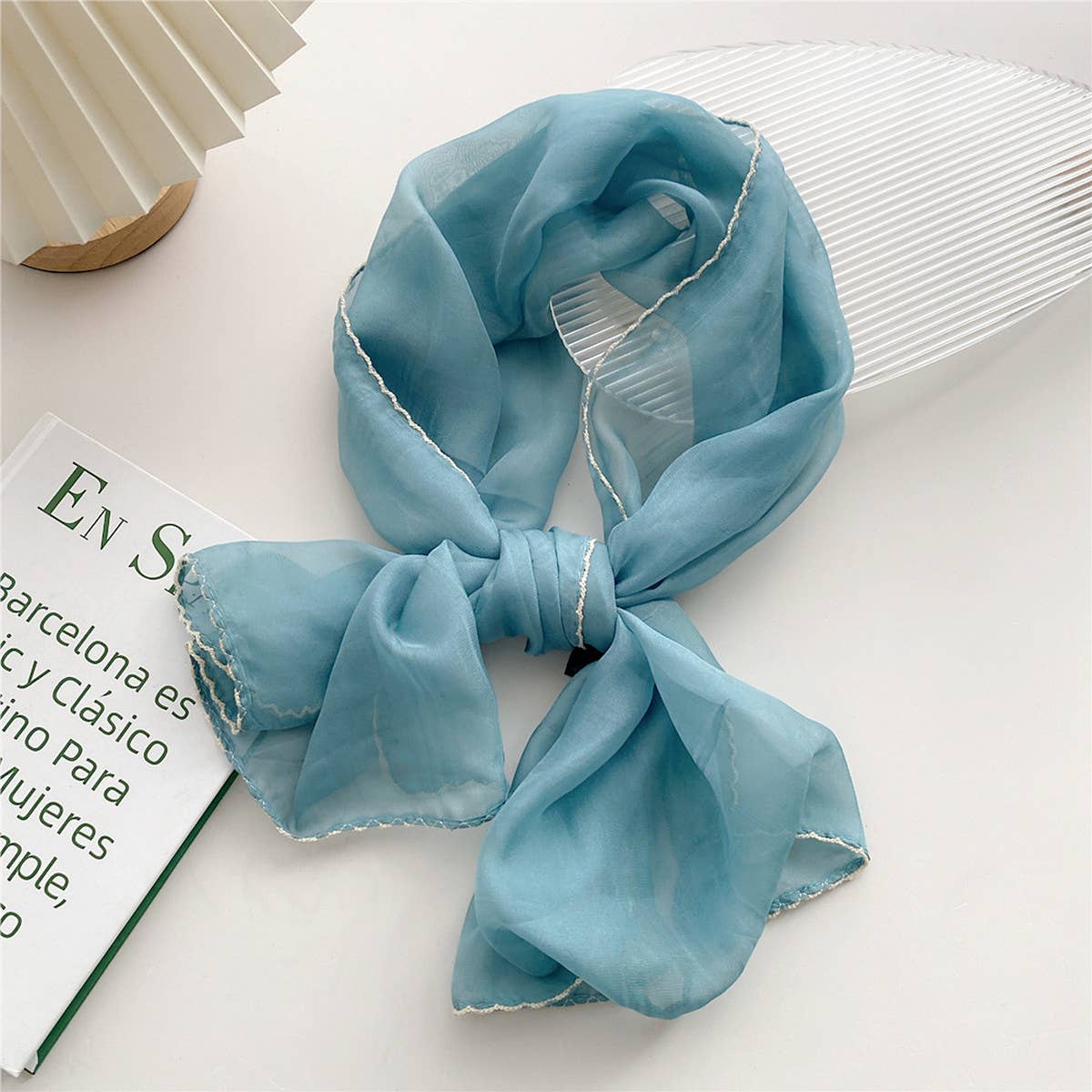Cwasc2386_Long Solid Color Thin Small Scarf
