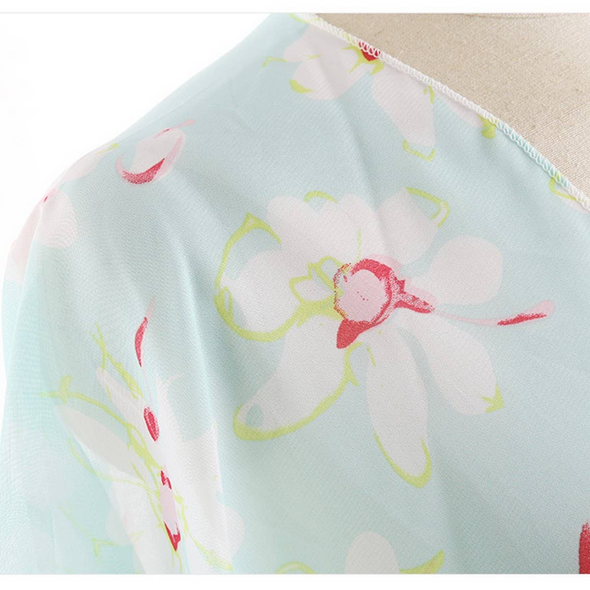 TASSEL FLORAL PRINT OPEN FRONT KIMONO CARDIGAN_CWASC0793