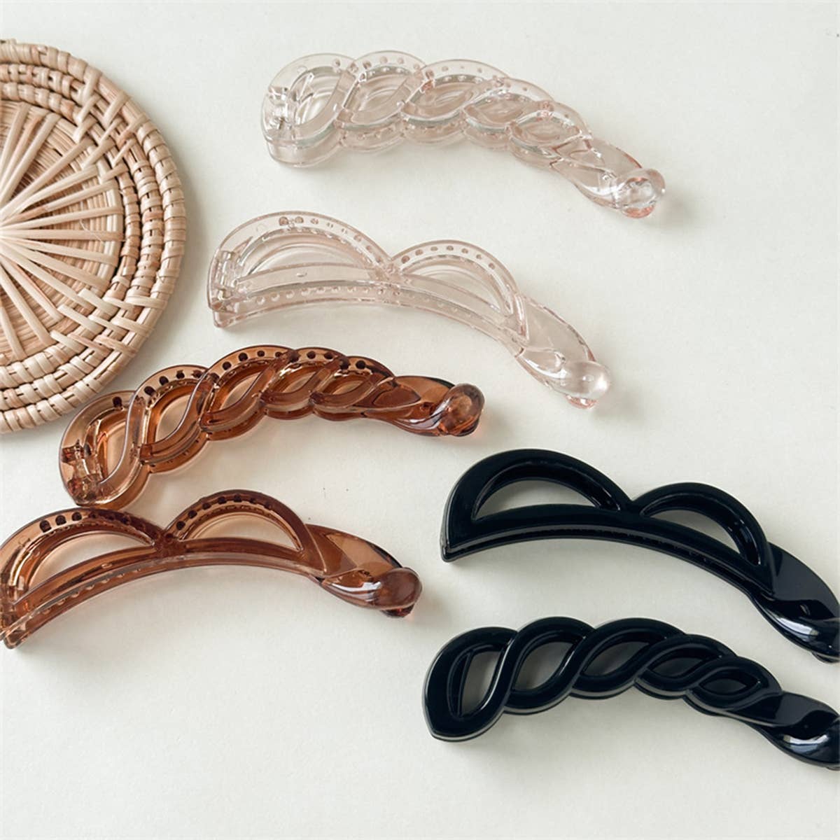 Bow Banana Hair Clip Elegant Ponytail Holder_Cwaha07559