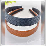 COUNTRY STYLE PU LEATHER CROSS WEAVE HEADBAND_CWAHA6340