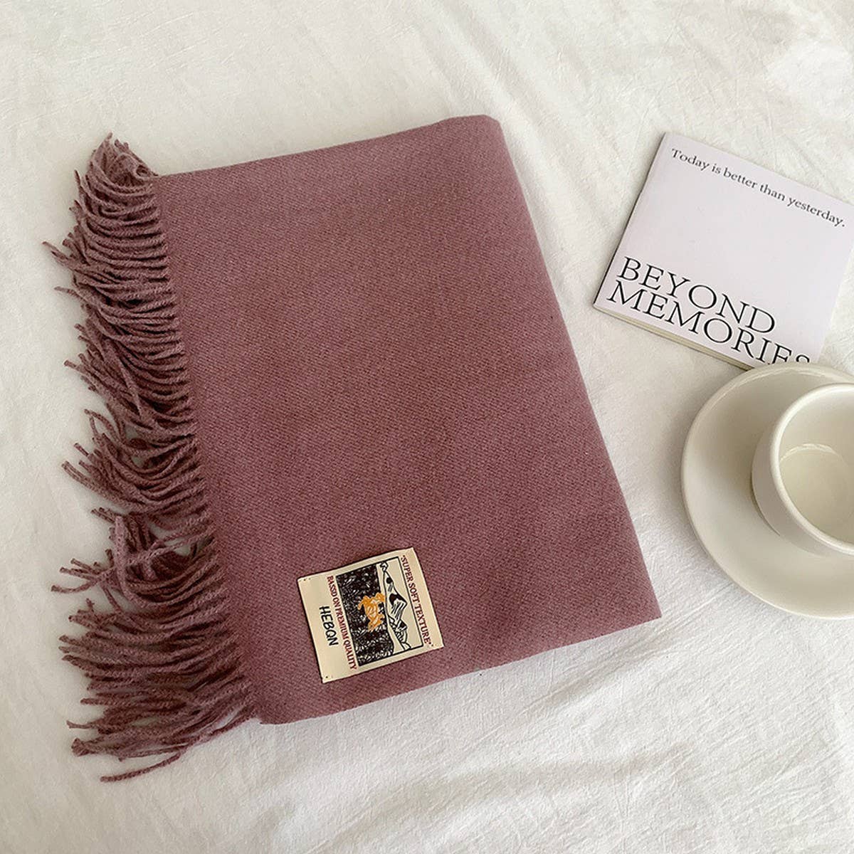 SOLID COLOR FAUX CASHMERE SCARF WINTER WRAP_CWASC2303