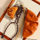 Vintage Croissant Coin Purse Keychain Charm_Cwmm7827