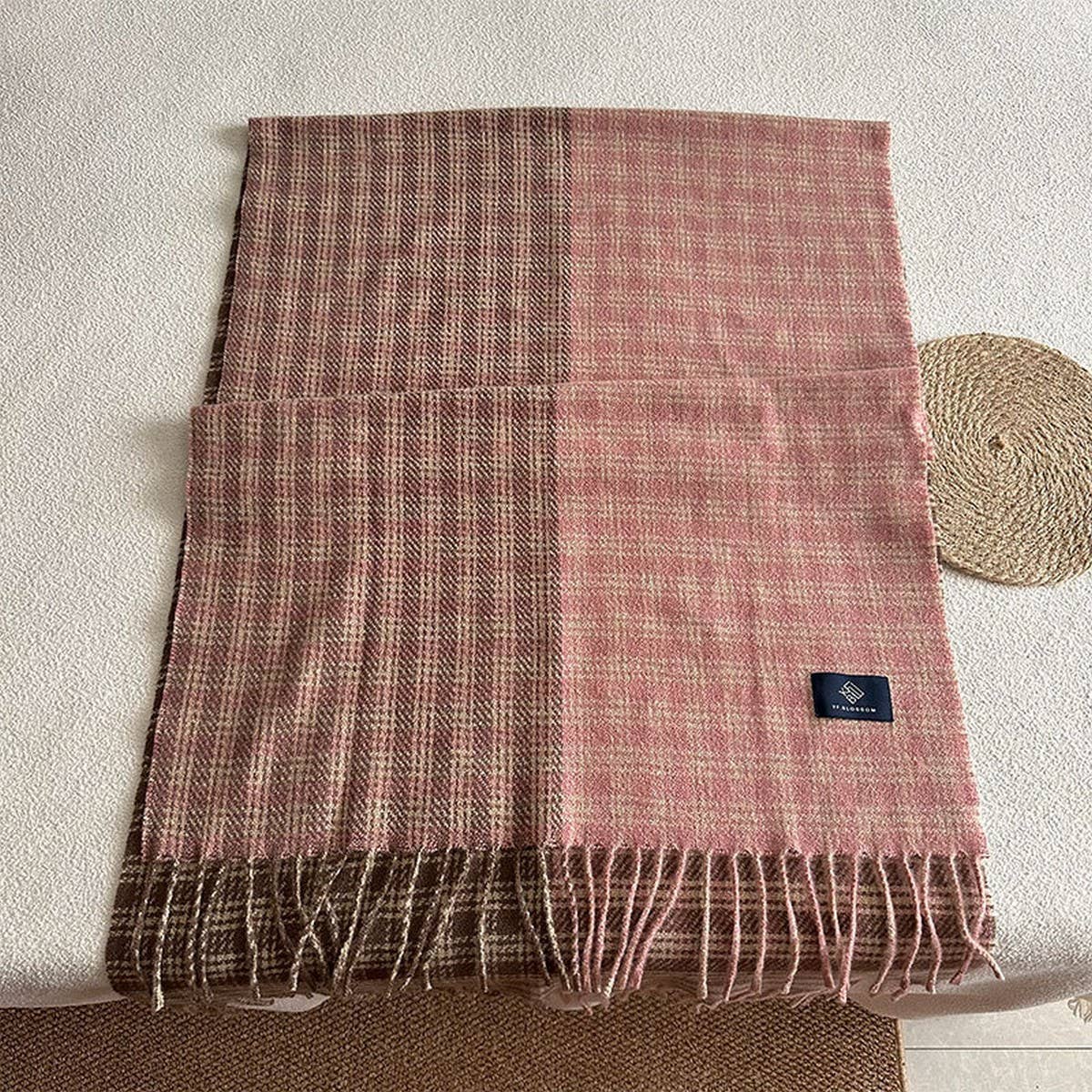 Vintage Plaid Scarf Soft Warm Winter Wrap_Cwasc2321