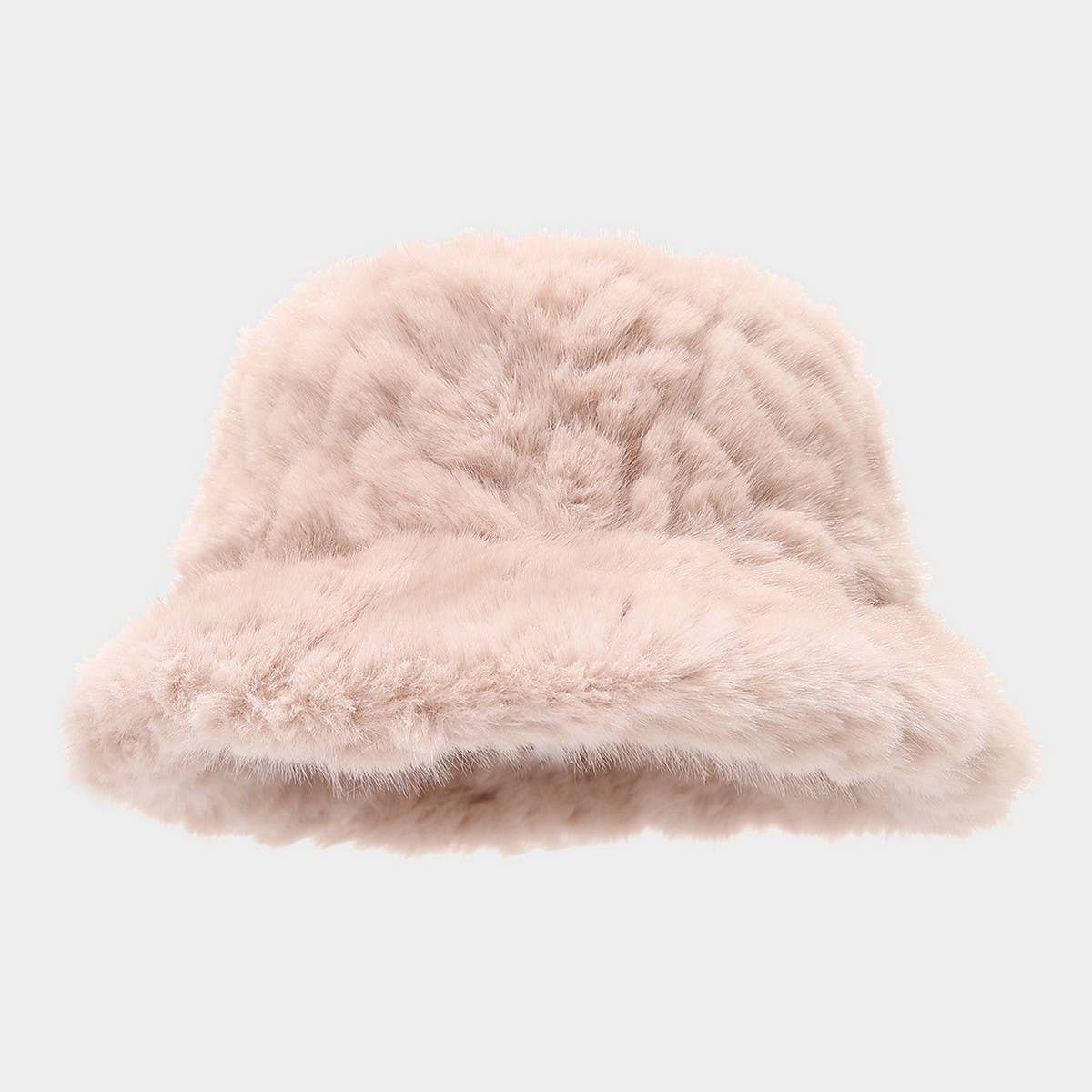 Faux Mink Plush Bucket Hat Winter Warm Trendy_Cwah04780