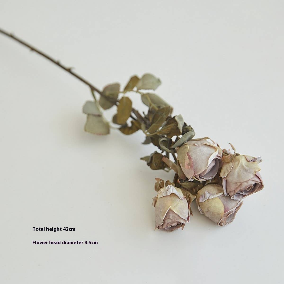 FAUX 5 HEAD WITHERED ROSE WITH BURNT EDGE LOOK_CWMM6589