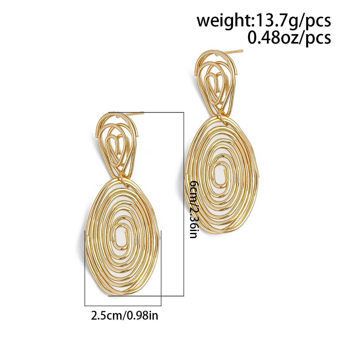Wrinkled Exaggerated Irregular Teardrop Earrings_Cwaje1813