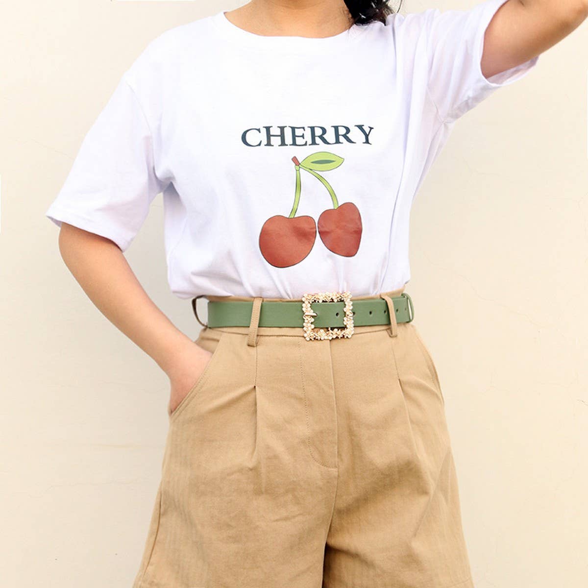 ROSE PATTERN RHINESTONE BUCKLE BELTS FOR WOMEN_CWABE0404