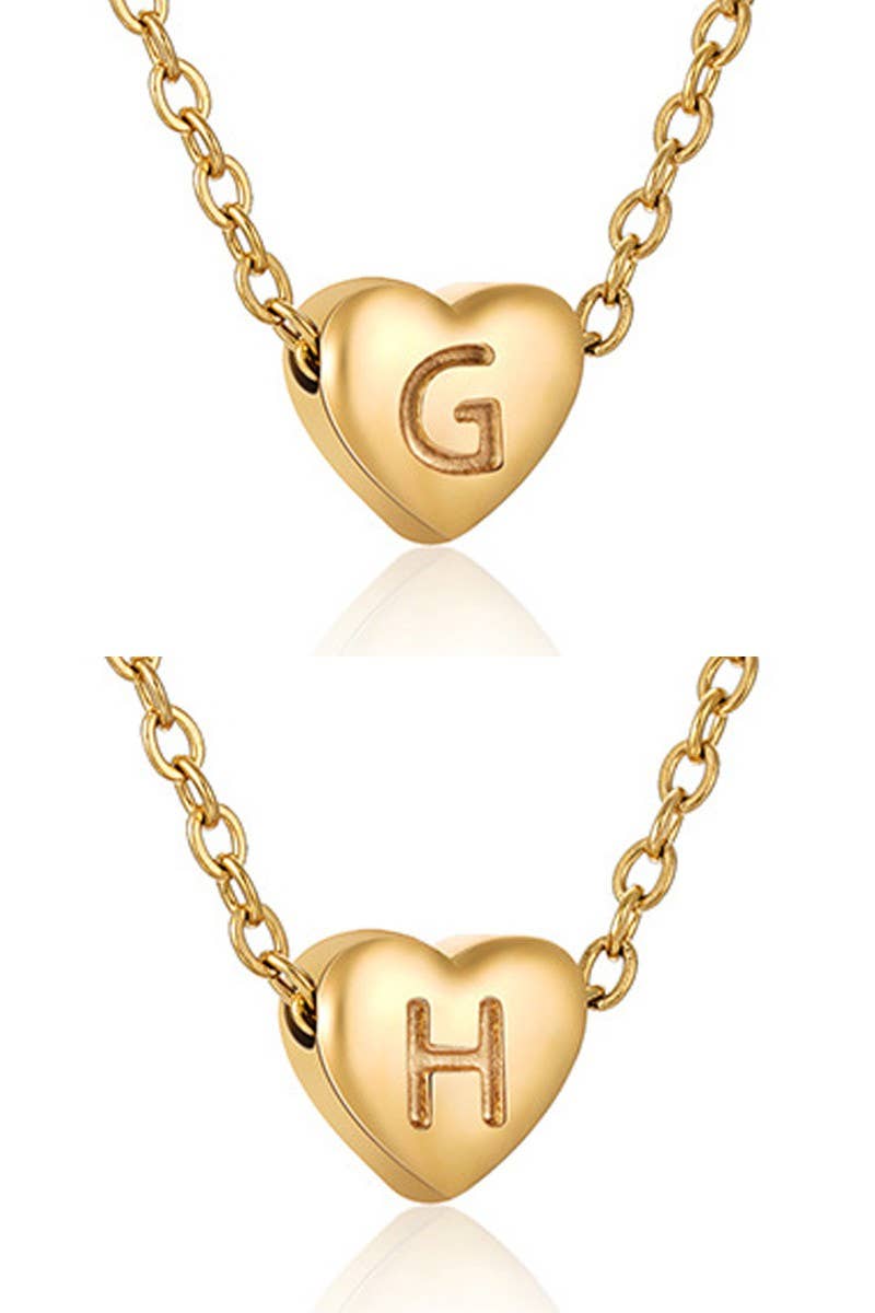 Heart Alphabet Initials Pendant Necklace_Cwaje220