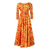 FASHIONABLE LACE UP PRINTED OVERSIZED DRESS_CWDMD3697