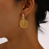 18K PLATED STEEL NECKLACE EARRINGS WITH PEARLS_CWMM8845