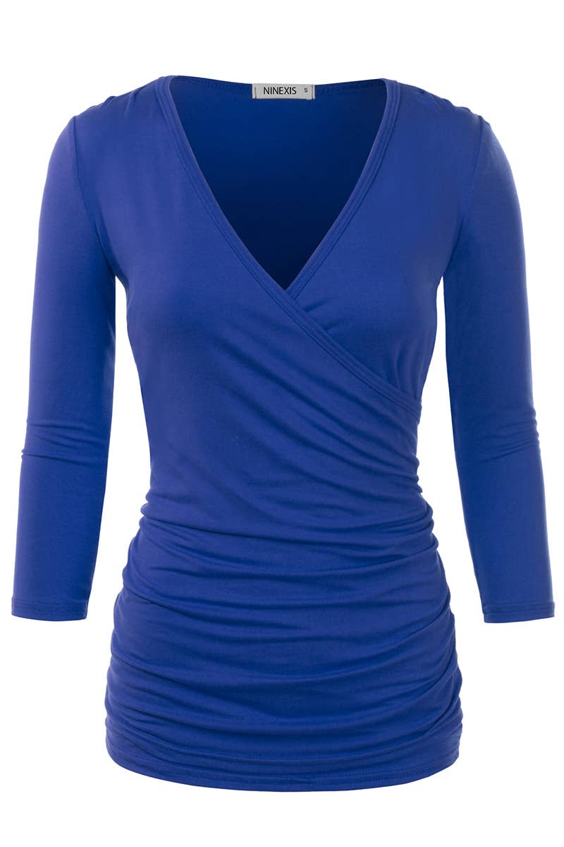 Women Solid V Neck Shirt_Cwttl1404