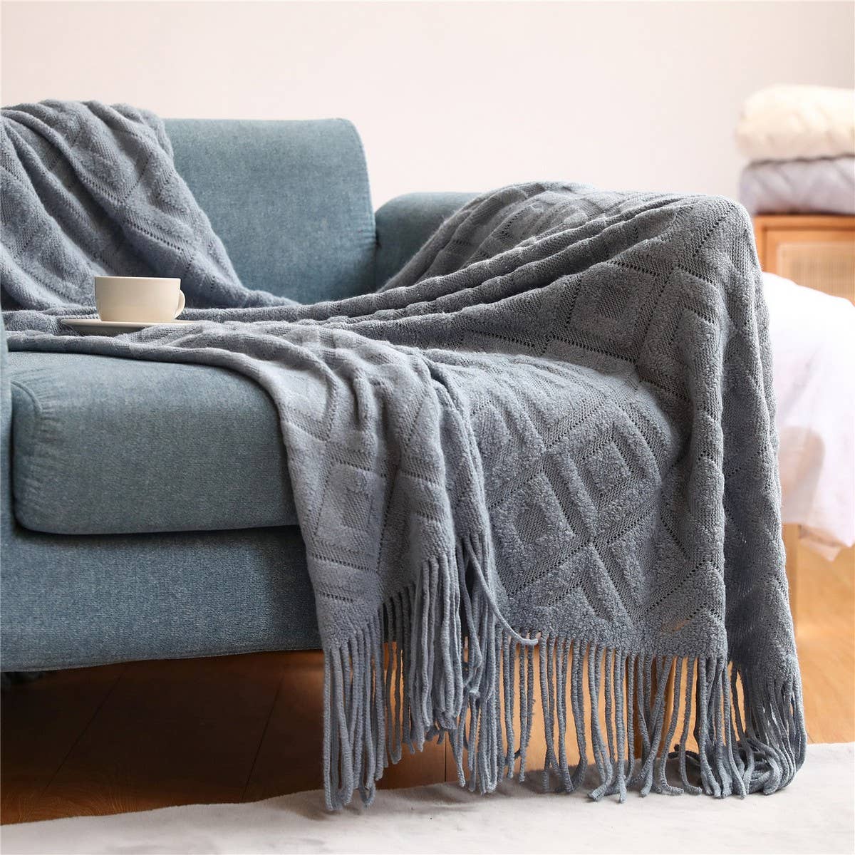 KNITTED JACQUARD SOFA BLANKET NAP BLANKET_CWMM0191