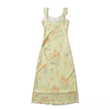 ELEGANT V NECK RUFFLE SLEEVE DRESS FRENCH STYLE_CWDMD5809