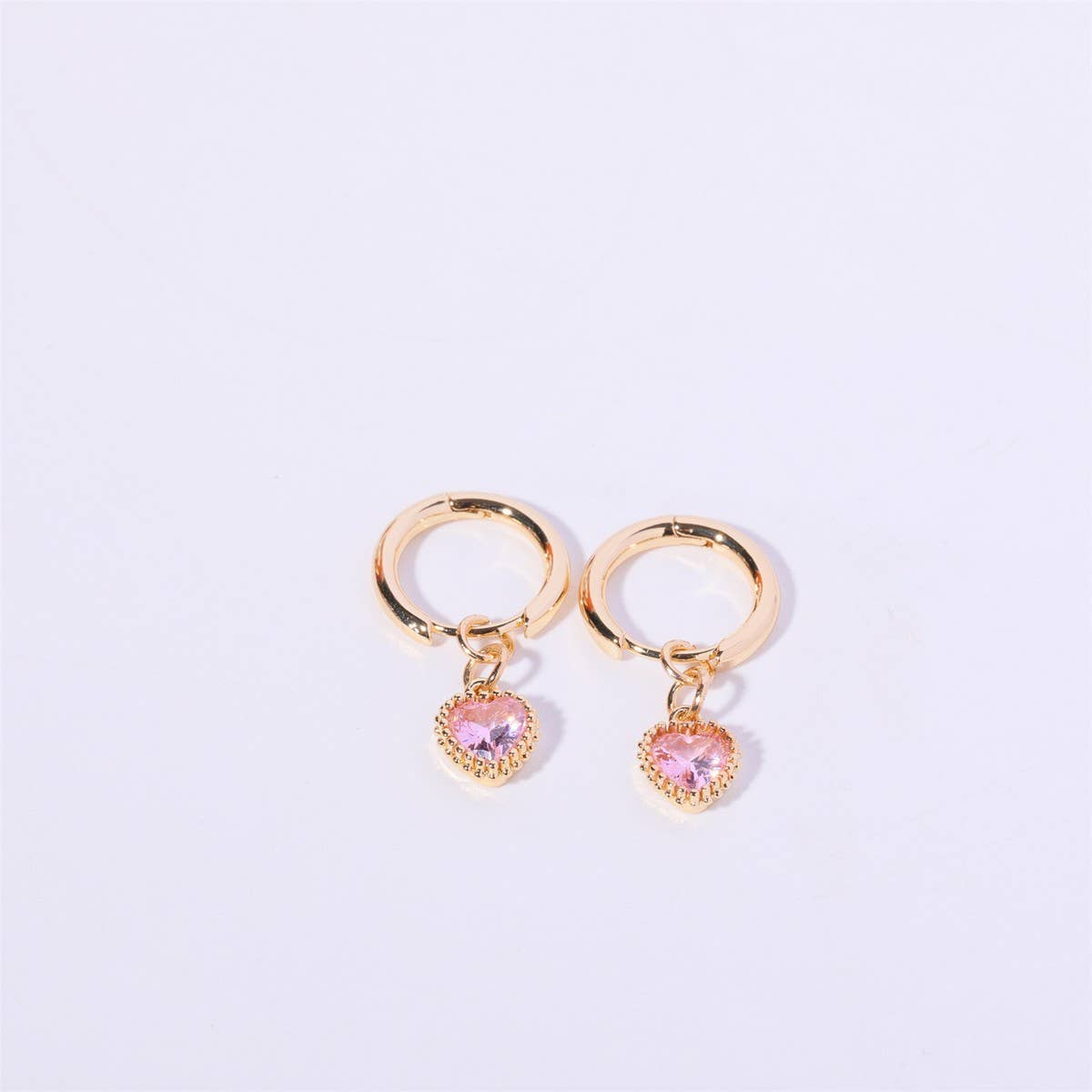 FASHIONABLE HEART BIRTHSTONE EARRINGS_CWMM5350