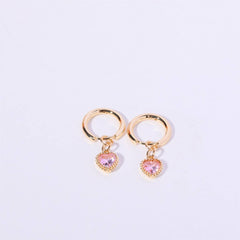 FASHIONABLE HEART BIRTHSTONE EARRINGS_CWMM5350