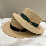 SUMMER SIMPLE HIGH END FLAT TOP STRAW HAT_CWAH3592