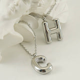 Cwaje1946_Steel Color Bubble Letter Necklace