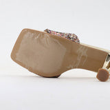 Women Thin Strap Sequined Stiletto Sandals