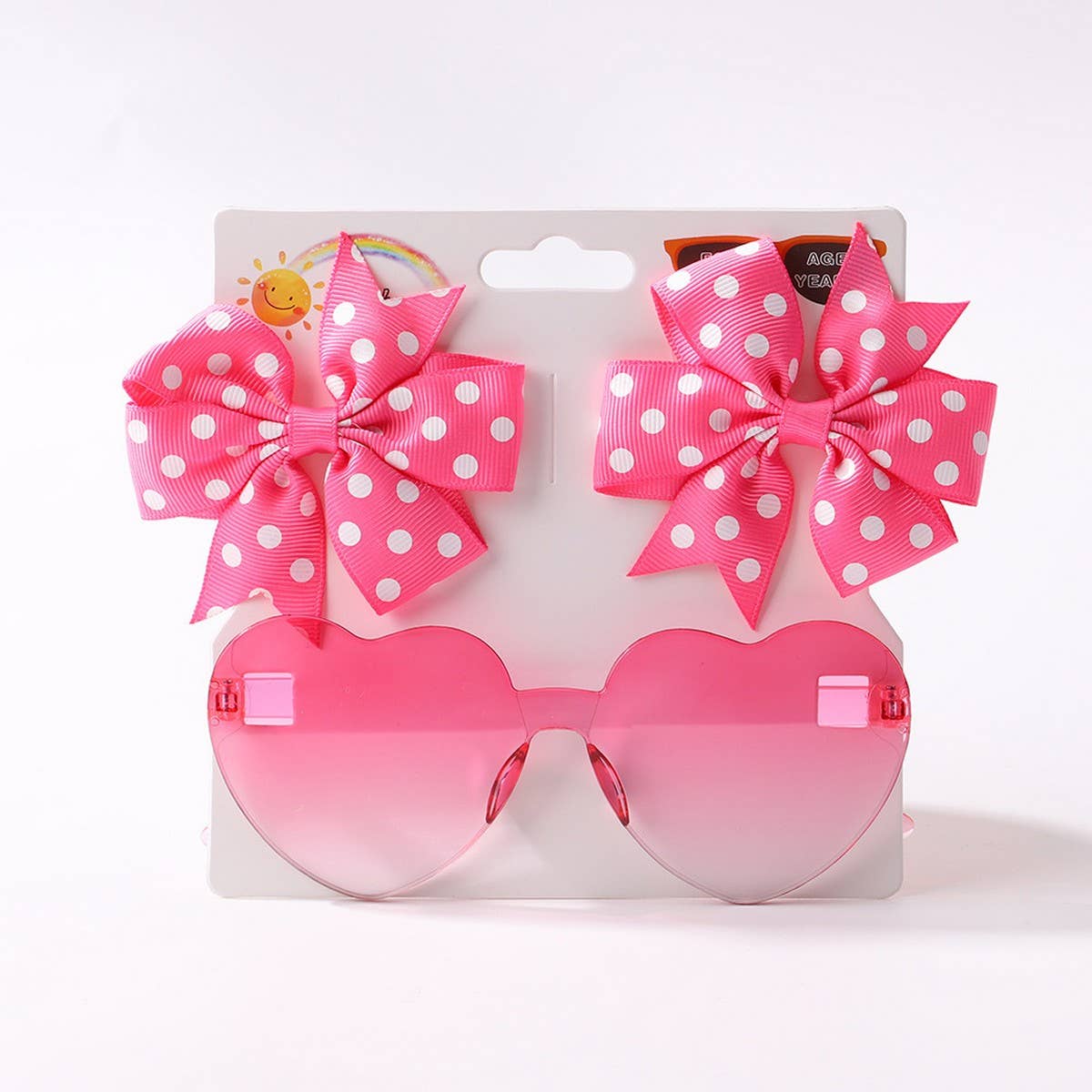 KIDS POLKA DOT GROSGRAIN BOW HAIR CLIP SUNGLASSES_CWAHA6708
