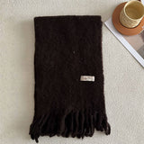CHUNKY WOOL BLEND SCARF FOR WINTER SOLID COLOR_CWASC2361