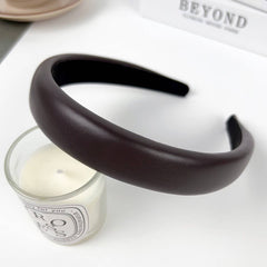 TEXTURED SOLID COLOR WIDE BRIM HIGH TOP HEADBAND_CWAHA2078
