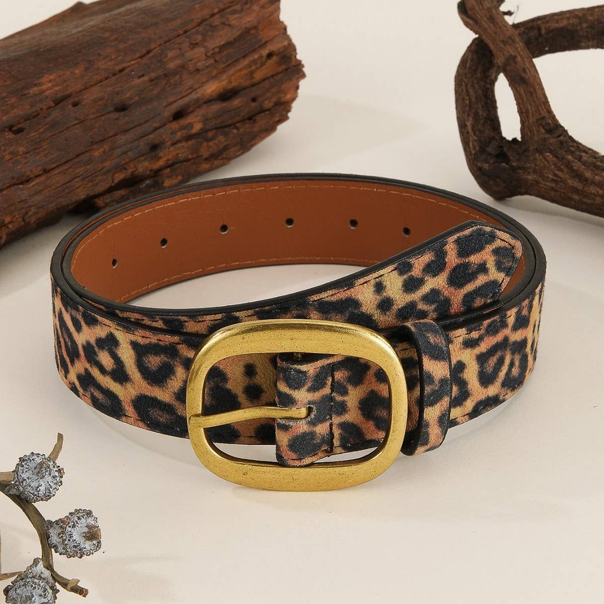 Vintage Fashion Leather Belt Jeans Brass Bucklebelt_Cwmm3930