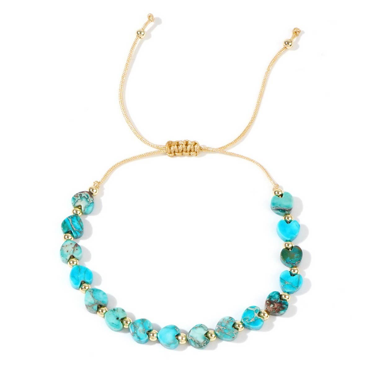 SEMI PRECIOUS STONE IMITATION PEARL HEART BRACELET_CWMM3814