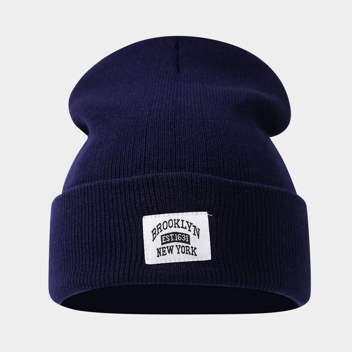 Brooklyn Label Cuffed Knit Beanie Unisex_Cwah04638