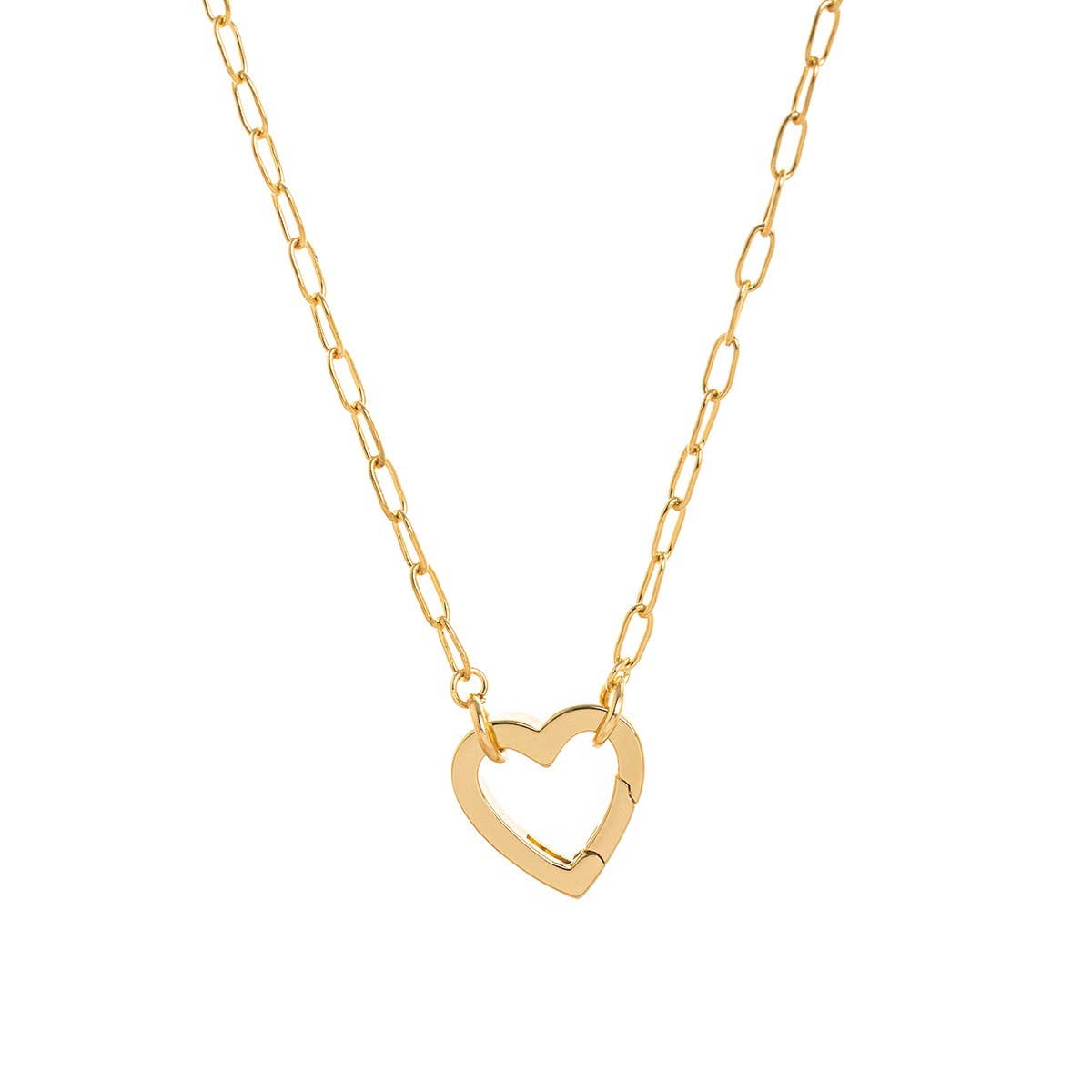 LOOSE RING HEART ROUND PENDANT NECKLACE_CWMM3768