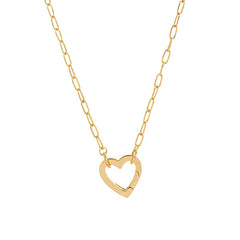 LOOSE RING HEART ROUND PENDANT NECKLACE_CWMM3768