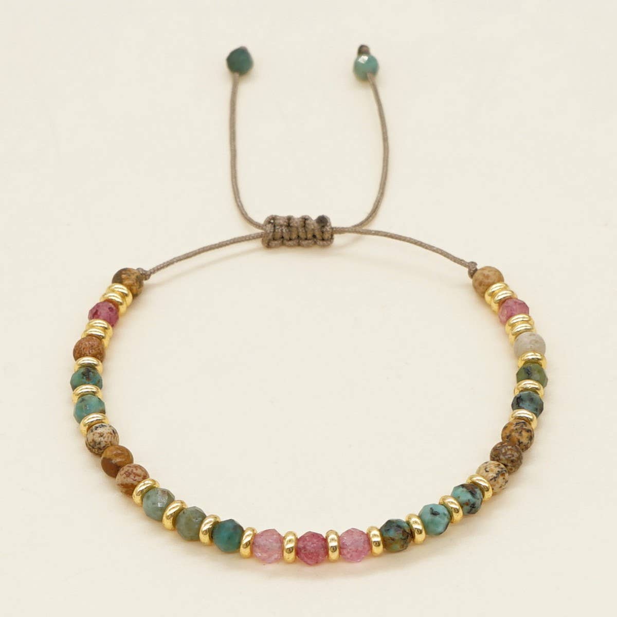COLORFUL SEMI PRECIOUS STONEHANDMADE BEADEDBRACELET_CWAB4639