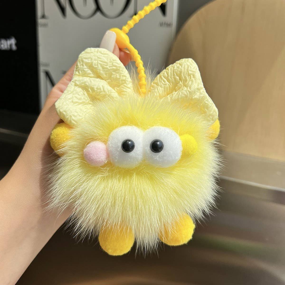 CUTE BOWKNOT BIG EYES CAR KEYCHAIN PLUSH PENDANT_CWMM2518