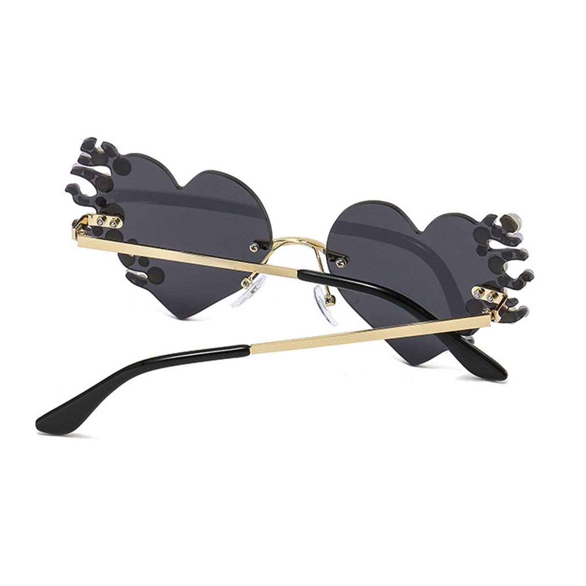 METAL RIMLESS PEARL HEART TEARS SUNGLASSES_CWASG0874