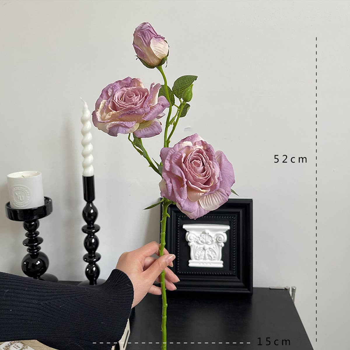 Vintage Dried-Look 3-Head Artificial Roses_Cwmm6464