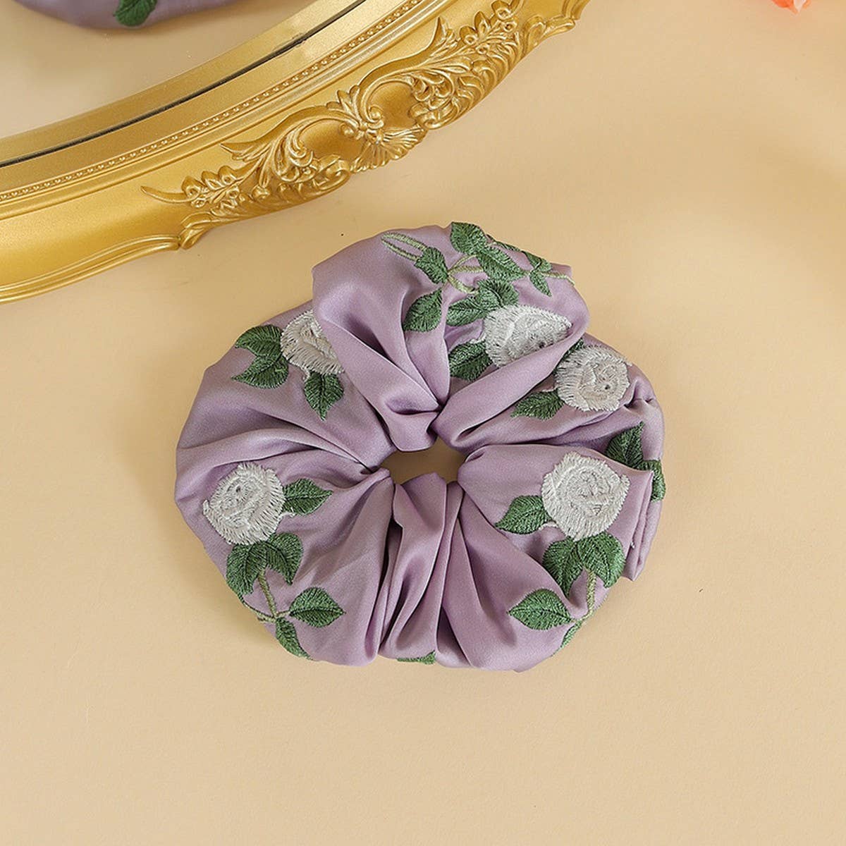 White Rose Embroidered Hair Tie For Qipao Hanfu