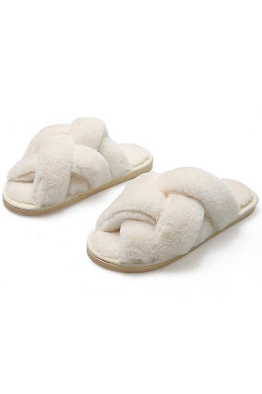 CROSS STRAP HOUSE SHOES COZY COMFY INDOOR SLIPPERS_CWSHS201