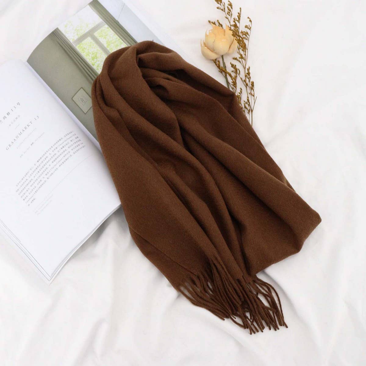 100% WOOL SOLID SCARF ELEGANT UNISEX SPRING WRAP_CWASC1093