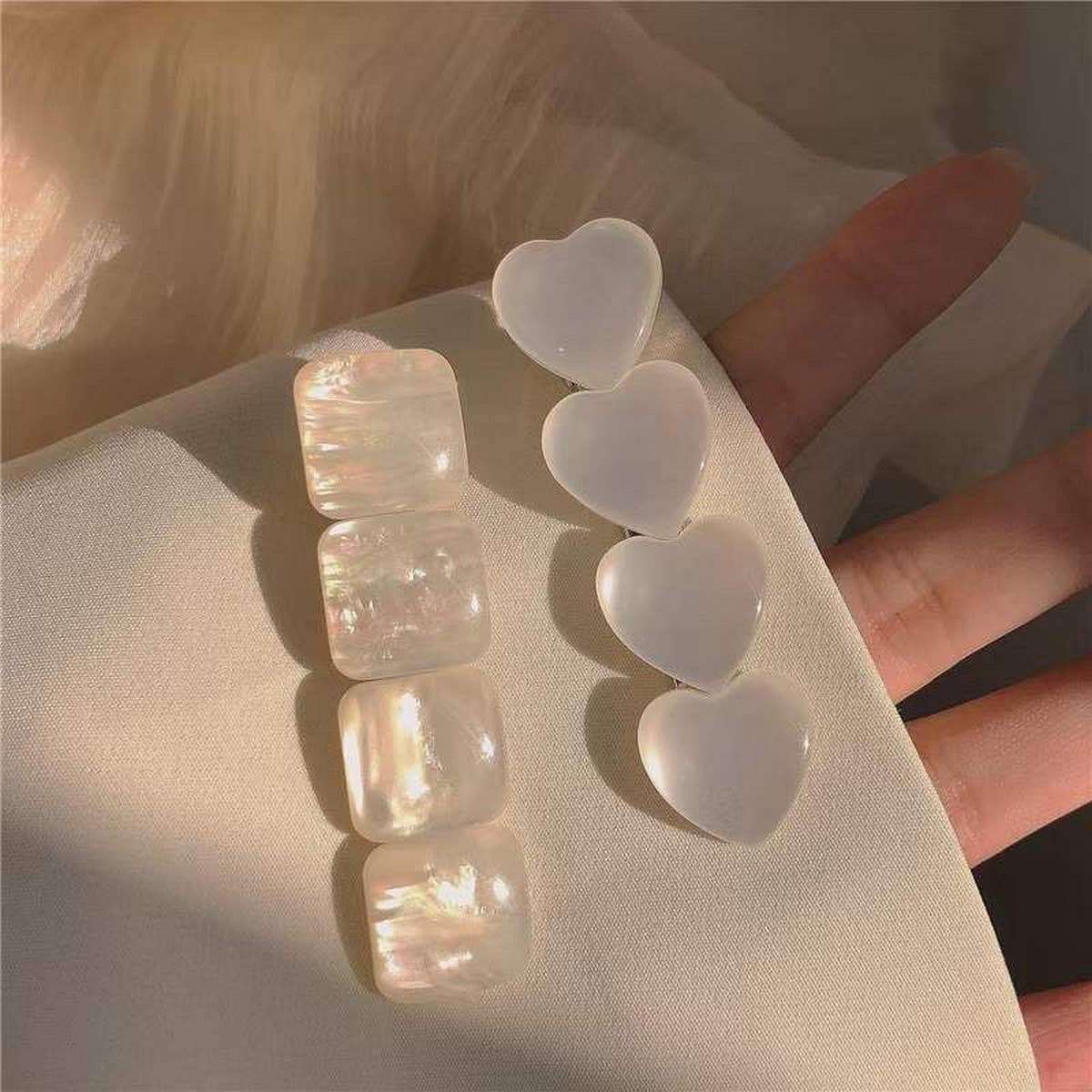 CAT EYE HEART HAIR CLIP SWEET BACK PIN FOR GIRLS_CWAHA4744