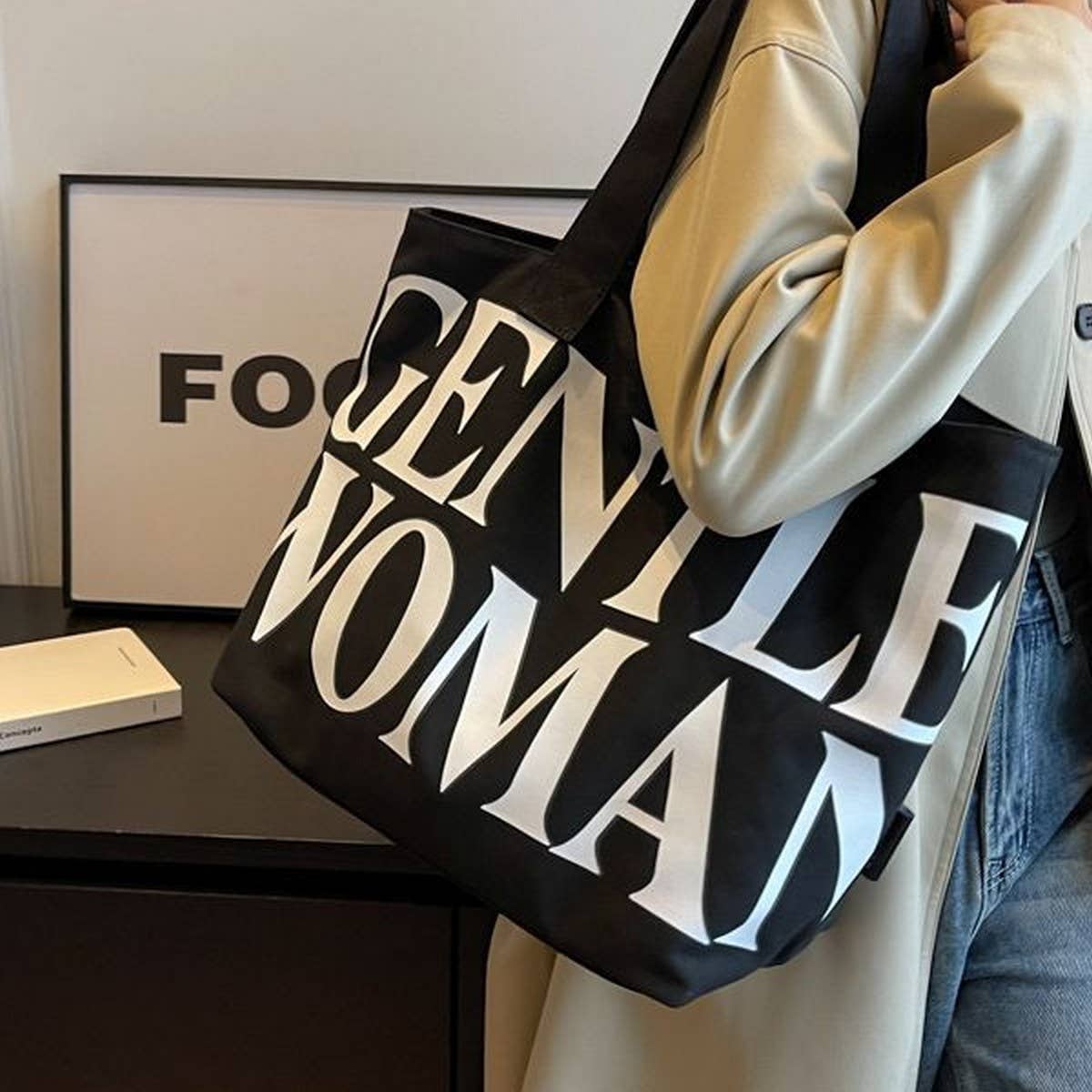 2024 NEW LETTER PRINT SIMPLE SHOULDER BAG_CWAB2671