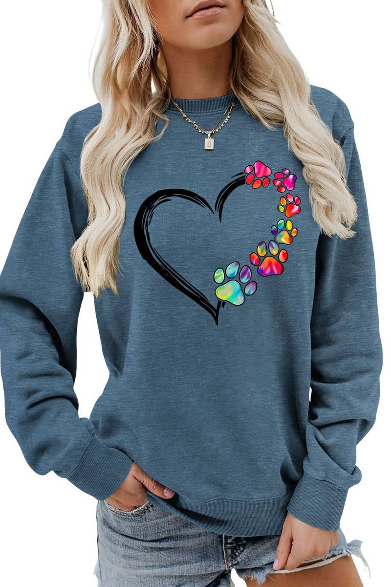 Valentine Day Rainbow Print Pullover_Cwtstl0985