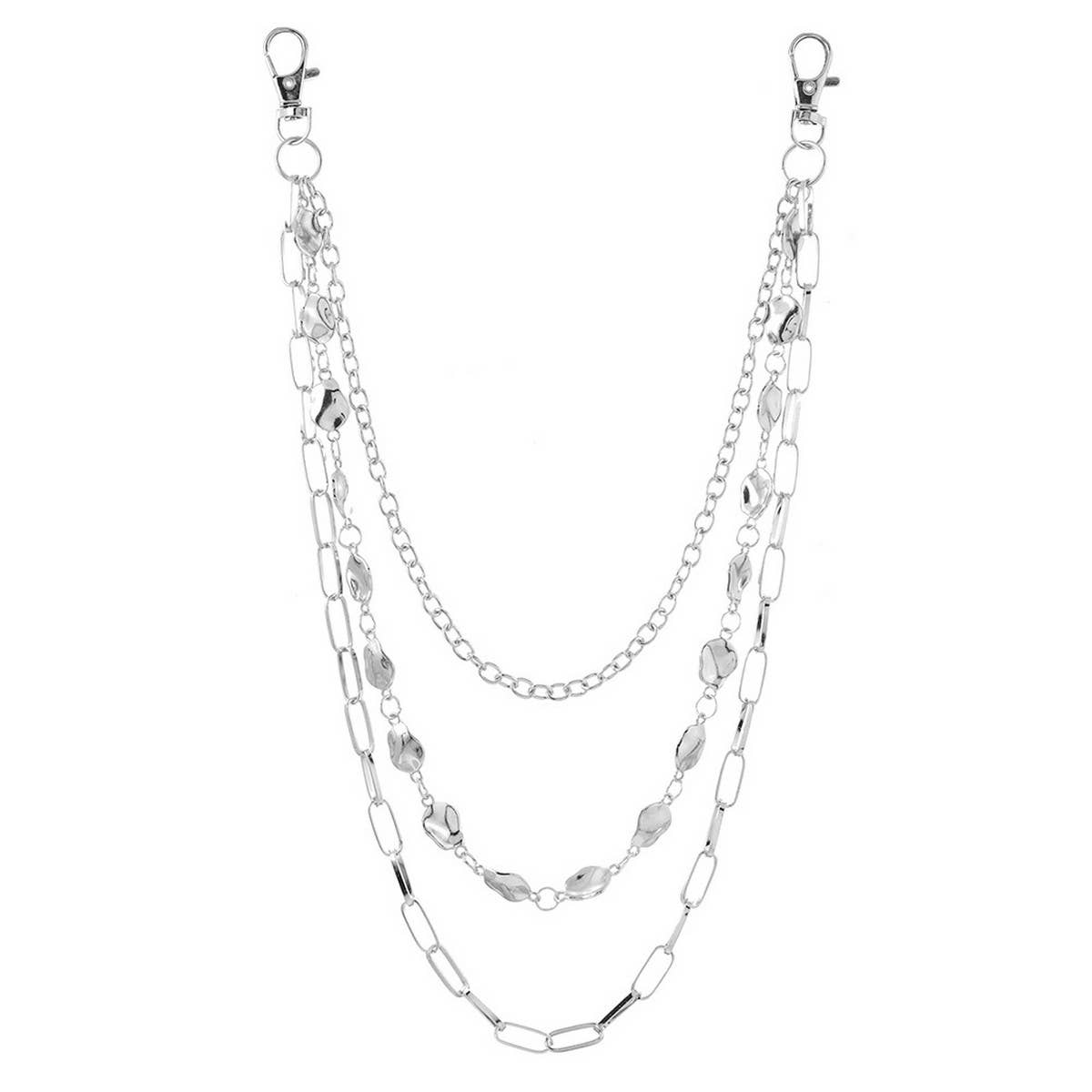 MULTI LAYERED RHINESTONE METAL TROUSER CHAIN_CWMM4890