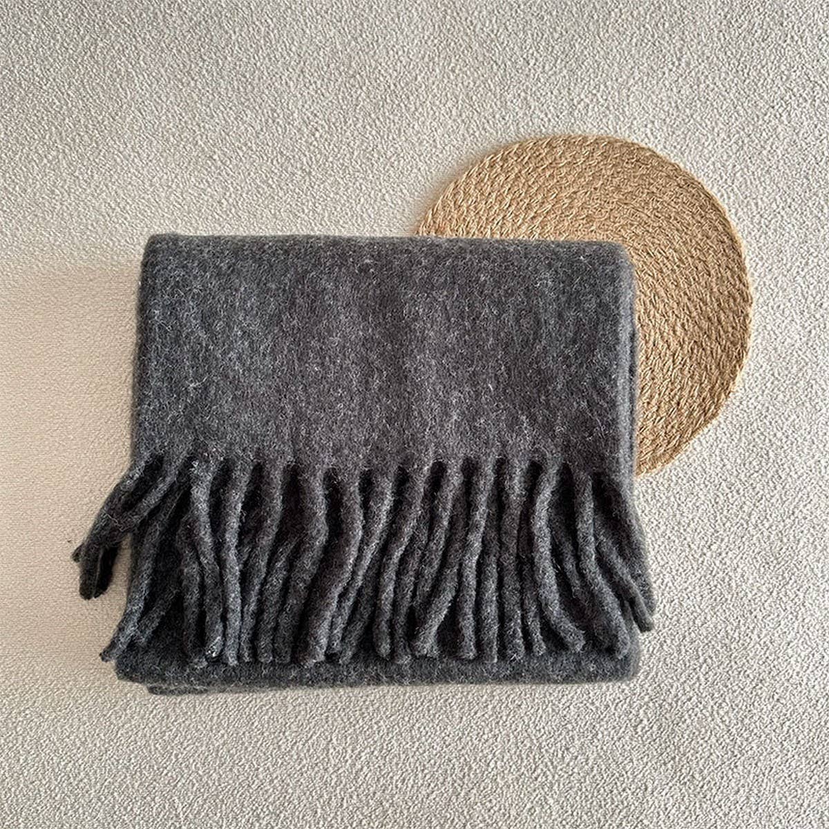 RED WOOL BLEND SCARF FOR WINTER SOFT WARM_CWASC2282